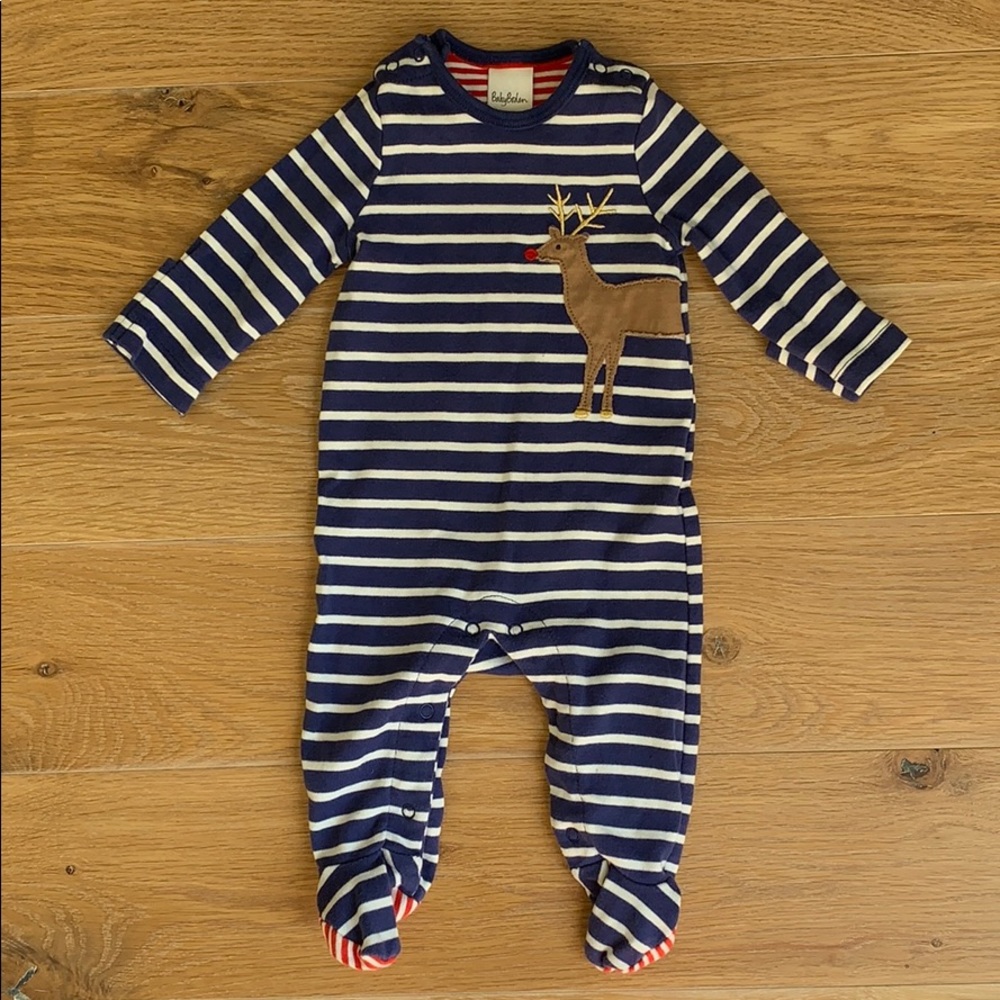 Mini Boden Reindeer Footie 0-3 months